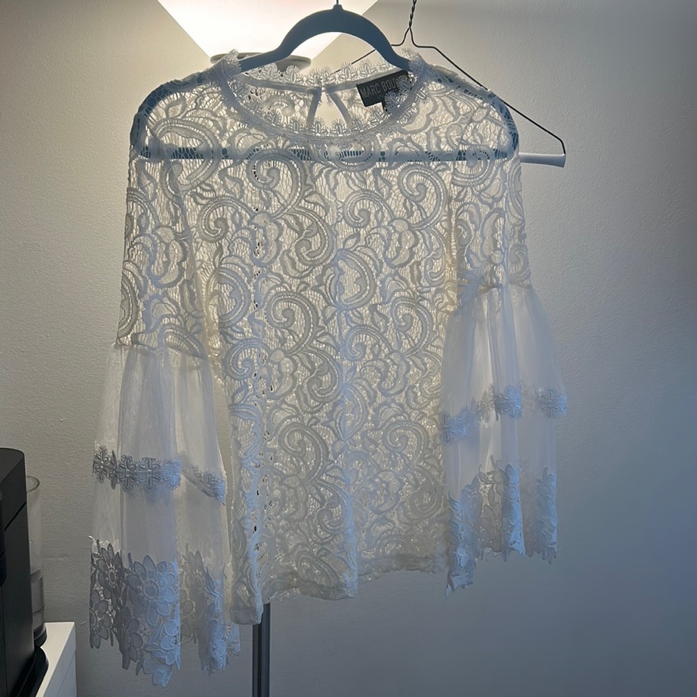 Marc Bouwer Unlimited - White Lace Blouse Size XS